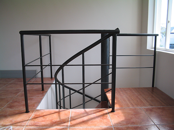 Railing at the top of a Spiral Staircase.